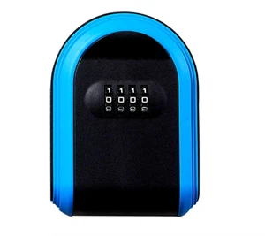 4 Digit Wall Reset Code Secure Key Box Blue - Picture 1 of 6
