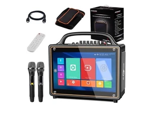 Mjunsoundigi Macchina Karaoke Schermo Canto 14 Pollici HD Touchscreen 2 Microfoni - Foto 1 di 15