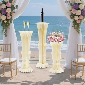 Centro de mesa de cartón plegable con forma de jarrón para boda fiesta 3 piezas - Imagen 1 de 12