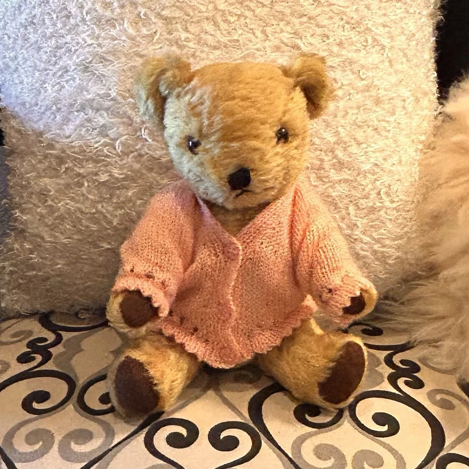 Oso de peluche Mohair inglés | Principios del siglo XX | 12” de alto | Juguete vintage Foto 1 de 4