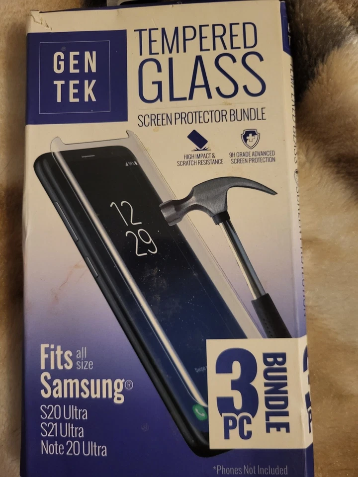 GenTek Screen Protector Tempered Glass Samsung S20 Ultra S21 Ultra Note 20 Ultra