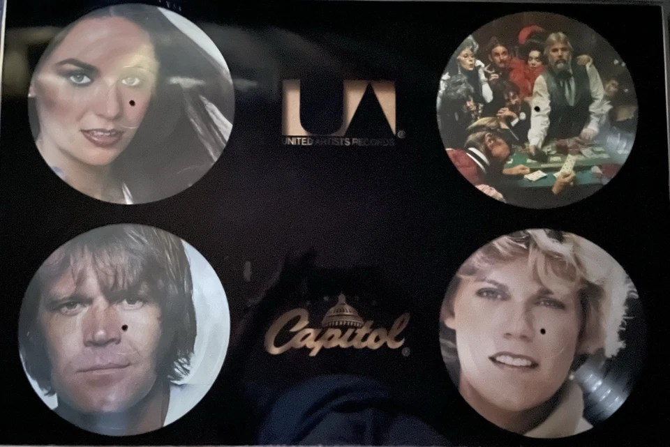 UA/Capitol Records 4 Promo Picture Disc Framed Display 36x 24 1/2. - Image 1 of 2