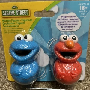 NWT Sesame Street Wiggle & Wobbles Figures Weighted Toys Elmo Cookie Monster NEW - Picture 1 of 2