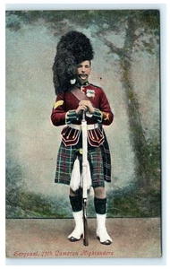 Vintage Sergeant 79th Cameron Highlanders Scottish Soldier Postcard - Bild 1 von 2