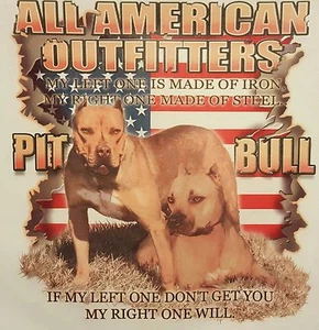 ALL AMERICAN OUTFITTERS PITBULL IF MY LEFT 1 DON'T GET U MY... #543 POCKET SHIRT - Bild 1 von 5
