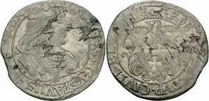 Polen Elbing Schweden Karl X. Gustav 6 Gröscher 1658 Groschen Elbląg Ahlström 60 - Picture 1 of 3