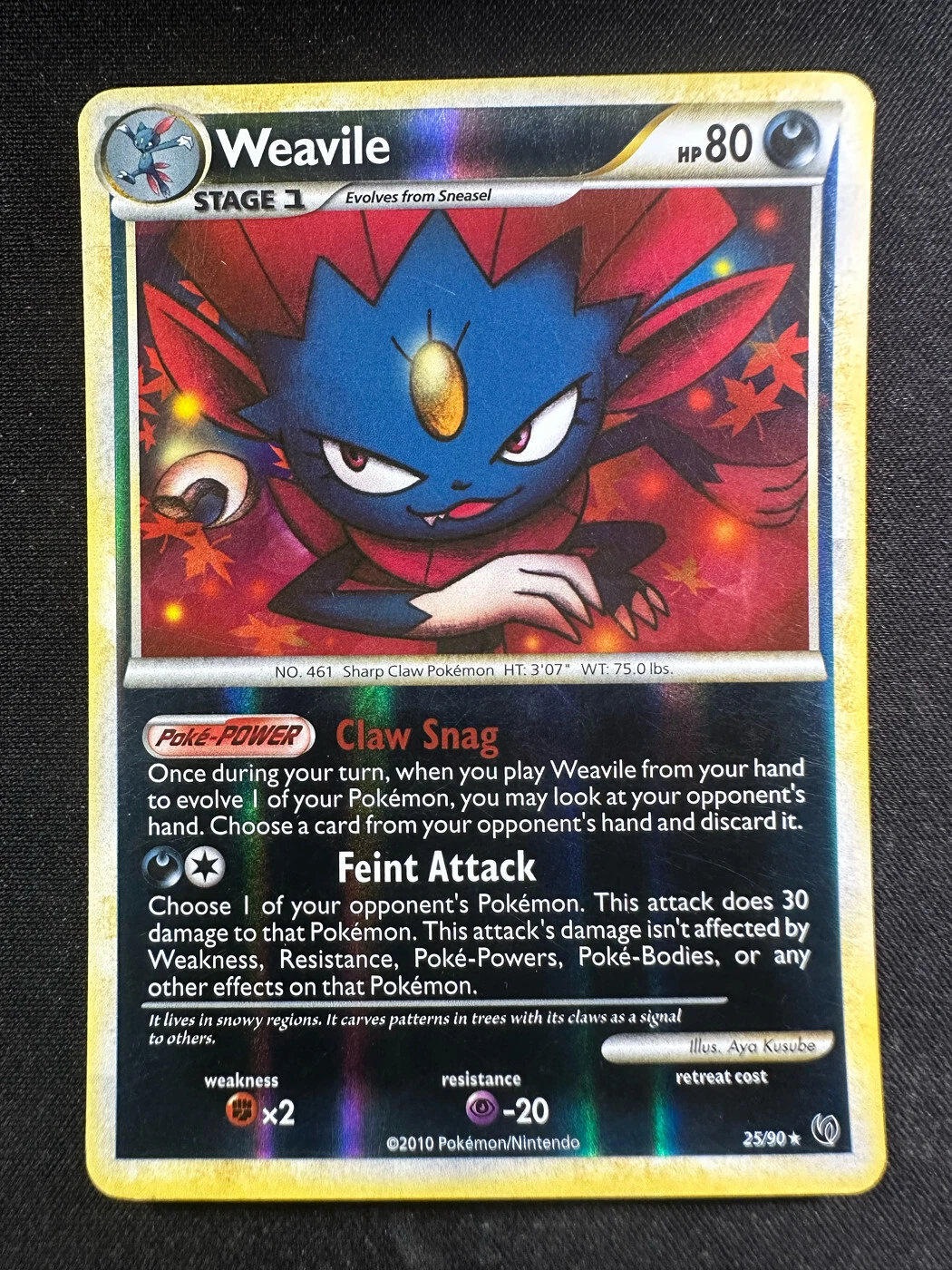 Pokemon TCG 25/90 Weavile Undaunted Reverse Holo LP