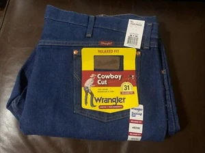 Wrangler Jeans Mens 46x30 Blue Cowboy Cut Relaxed Fit Western Rodeo Denim New - Picture 1 of 5