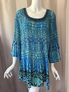 Neu Catherines Print 3/4 Ärmel Top 4X 30/32W - Bild 1 von 7