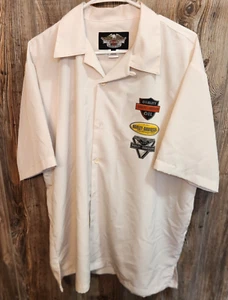 Harley-Davidson Motorcycles Button Shirt Size L Embroidered Button '60 Duo Glide - Picture 1 of 6
