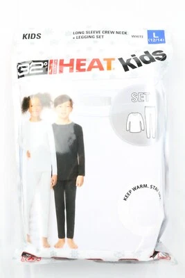 32 Degrees HEAT Niños Manga Larga Cuello Redondo Conjunto Base Blanco Negro Gris Foto 1 de 4