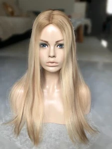 20" 5x6" Mono Free Part European Human Virgin Hair Topper - Picture 1 of 12