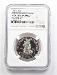 PF70 UCAM 1989-S Congress Bicentennial Commem Half Dollar Prestige Set NGC *9840 - Picture 1 of 3