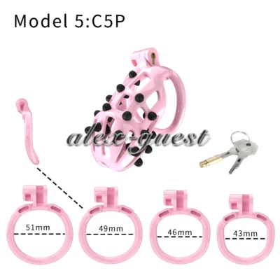 2023 New Upgraded Male Chastity Belt CB Lock with 4 Size Ring Spiked Sissy Cage - Bild 1 von 4