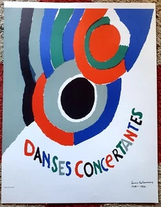 *SONIA*DELAUNAY*AFFICHE*LITHOGRAPHIE*1968*1971*DANSE* COLLECTOR* VINTAGE* - Foto 1 di 6