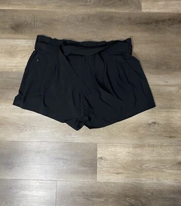 Athleta Skyline Shorts II Paper Bag Black Tie Waist Women’s Size 18 - Picture 1 of 16
