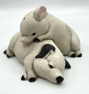 KEA Studio Canada Sleeping Cuddle Pigs Salt & Pepper Shakers Handmade Stoneware - Picture 1 of 16