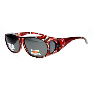 Women's Polarized Sunglasses Fit Over Glasses Oval Rectangular OTG Anti-Glare - Picture 1 of 20