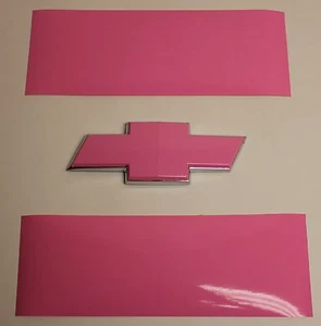 Pink Vinyl Sheets-2- U-Cut Decal for Chevy Bowtie Emblems Grill & Rear - Picture 1 of 2