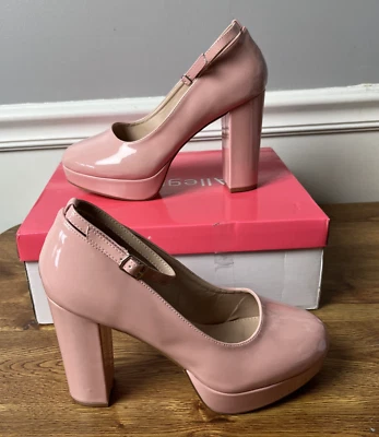 Allegra K Women's Platform Ankle Strap Chunky Heel Mary Janes Pumps 9, Pink - Image 1 of 4