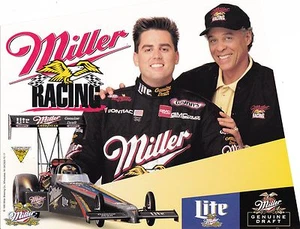 1995 Larry Dixon NHRA Miller Lite Dragster Hero Card Photo  Don Prudhomme - Picture 1 of 1