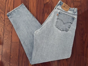 Vintage 1995 Levi's 560 Herrenjeans selten leer orangefarbenes Etikett USA 38 x 34 tatsächlich 37 x 33,5 - Bild 1 von 16
