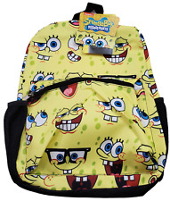 Nickelodeon SpongeBob Squarepants Yellow All Over Face Print Backpack Bag New