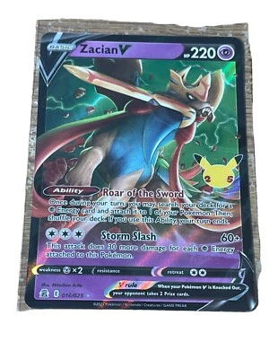Zacian V 16/25 Ultra Rare Celebrations Pokemon TCG - Image 1 of 2