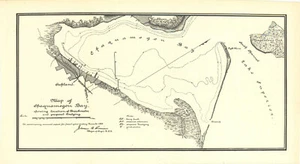 Mapa de la bahía de Chaquamegon; mostrando la ubicación de rompeolas y dragado, 1889 - Imagen 1 de 1