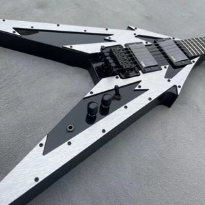 New super cool electric guitar, black high gloss, brushed protective plate - Picture 1 of 16