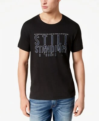 $115 Camiseta Kenneth Cole Para Hombre Negra Manga Corta Cuello Redondo Logo Gráfico Talla S Foto 1 de 2