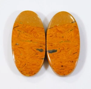 36 kt 100 % natürlicher Mariam Jaspis Paar ovaler Cabochon 29 x 15 x 4 mm Edelstein WW = 023 - Bild 1 von 6