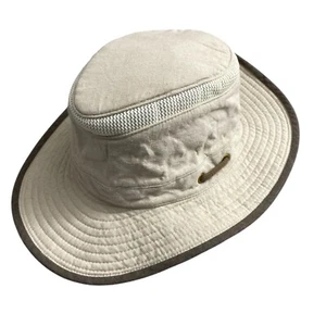 Tilley Khaki Mash-up TMH55 Organic Airflo Sun Hat Men's 7 1/4 58cm Outdoors Hemp - Picture 1 of 8