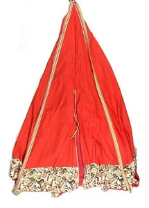 Custom Made Canvas Teepee Tent Cover Red Western Cowboy Childrens Room Decor - Picture 1 of 5