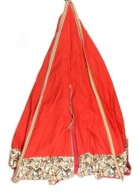 Cubierta de tienda tipi de lona hecha a medida roja vaquero occidental decoración de habitación para niños Foto 1 de 4
