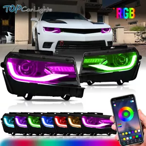 VLAND RGB DRL LED Projector Headlights For 2014 2015 Chevy Camaro Front Lamps - Foto 1 di 12