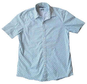 Michael Kors Men's White & Green Patterned Button up Shirt Size L - Picture 1 of 9