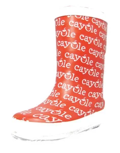 Girls Infants Red White Wellies Wellington Flat Snow Rain Waterproof Boots 6 - 8 - Picture 1 of 4