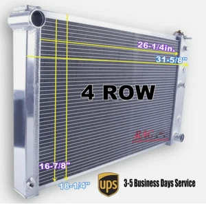 4 Row Aluminum Radiator For Chevrolet 1970-1988 Camaro 5.0L Carlo Malibu Cutlass - Picture 1 of 11