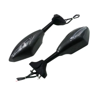 Espejos retrovisores de carbono CF LED para Triumph Daytona 600 Ducati 1198 999 Foto 1 de 4