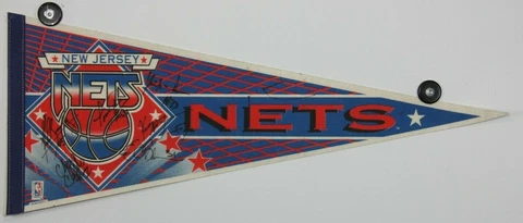 Vintage New Jersey Nets Multiple Auto 30x12 Pennant Cover