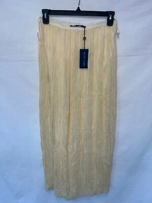 $498 NWT Ralph Lauren Blue Label Amara Maxi Crinkle Silk Skirt, Ivory, 6 - Image 1 of 4