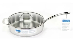 Viking Cookware 3Ply Stainless Steel Saute Pan 11.5” w/ Glass Lid 5.25 qt /4.9L - Picture 1 of 8