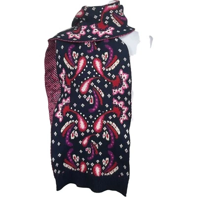Vera Bradley Cozy Knit Scarf in Navy + Multi, Painted Paisley Pattern - Image 1 of 4