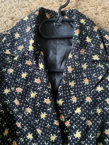 H&m blazer damen cord blumen rosen schwarz 34 xs H Und M - Bild 1 von 16