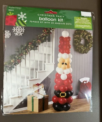 Kit de exhibición de globos de látex de Navidad de Papá Noel lleno de aire, 70 piezas + puntos adhesivos Foto 1 de 2