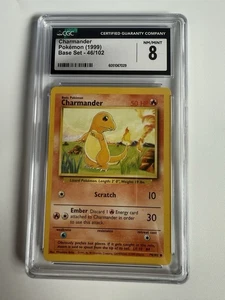 1999 Vintage Pokemon Charmander 046/102 Base Set Regular CGC 8 - Picture 1 of 2