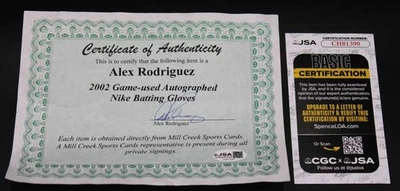 Alex Rodriguez Signed Certificate Of Authenticity Autograph JSA COA D13607 - Image 1 of 3