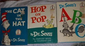 Dr. Seuss Lot of 3 HC Books – Cat in the Hat, ABC, & Hop On Pop - Picture 1 of 5