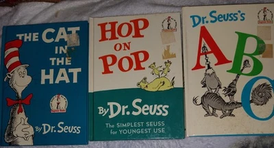 Dr. Seuss Lot of 3 HC Books – Cat in the Hat, ABC, & Hop On Pop - Image 1 of 4